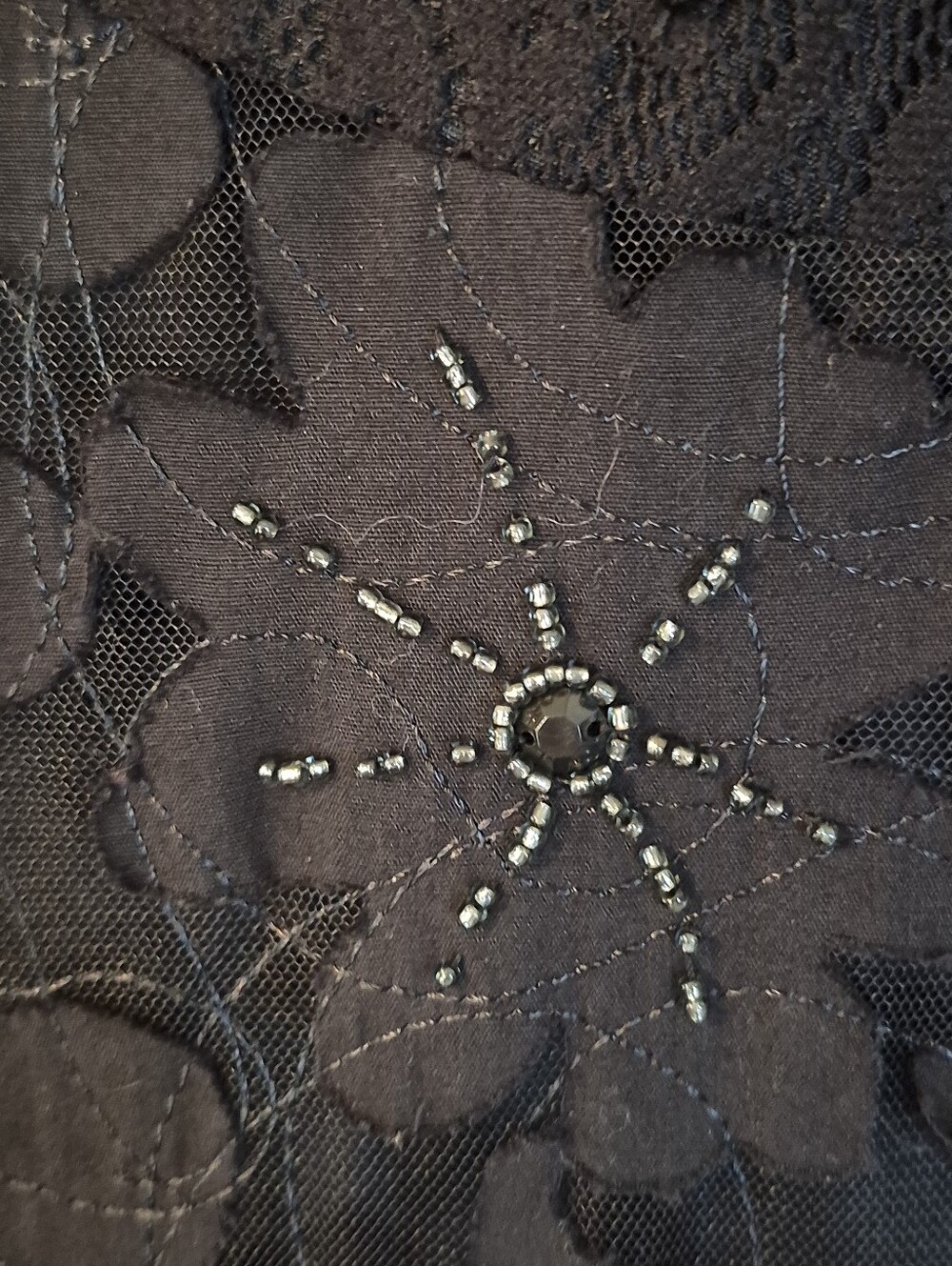 Cache Y2K Black Beaded Whimsigoth Slip dress - 8. G42 - Picture 7 of 9